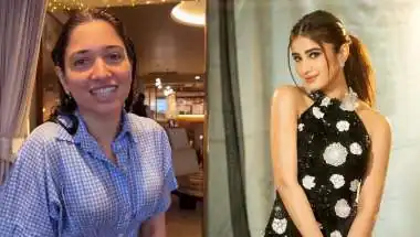 Rasha Thadani reacts as bff Tamannaah Bhatia enjoys the rain without her