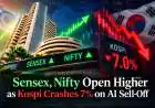 Sensex, Nifty Open Higher as Kospi Crashes 7% on AI Sell-Off