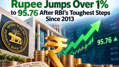 Rupee Jumps Over 1% to 95.76 After RBI’s Toughest Steps Since 2013
